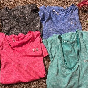 Under Armour Women's V-Neck Tops - Black, Blue, Pink, Green